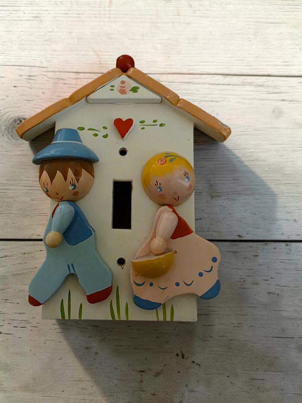 Vintage Irmi Nursery Light Switch Cover Boy Girl House Hand Painted Wall Decor